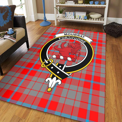 Clan Moubray Tartan Crest Rug – Scottish Highland Carpet for Living Room, Celtic Home Decor & Scotland Gift