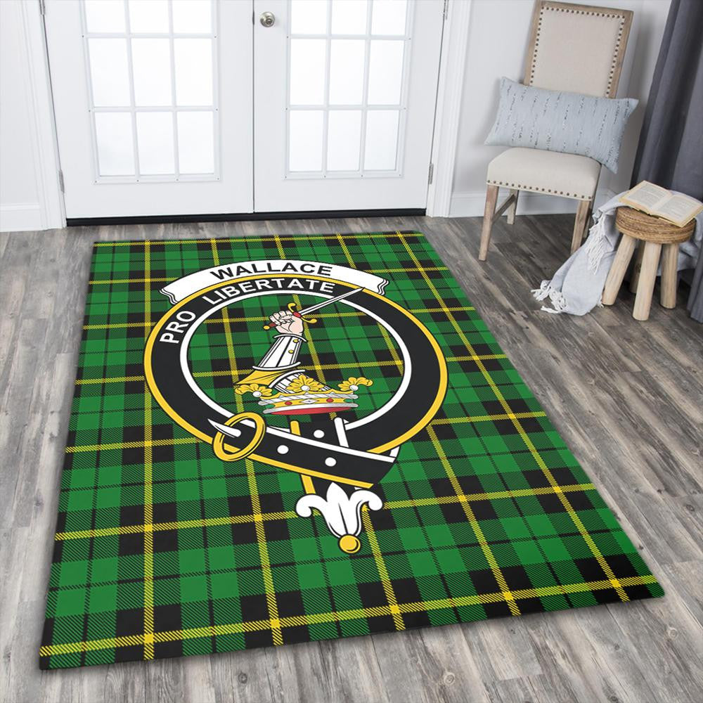 Wallace Hunting - Green Tartan Crest Area Rug