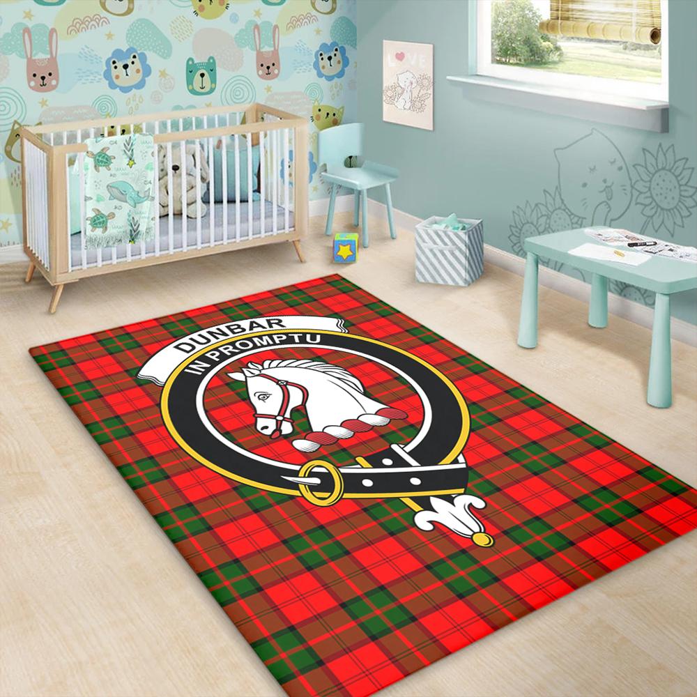 Dunbar Modern Tartan Crest Area Rug