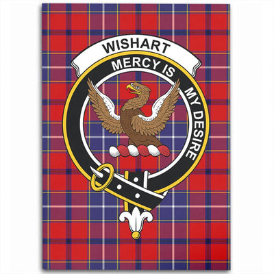 Clan Wishart Dress Tartan Crest Rug – Scottish Highland Carpet for Living Room, Celtic Home Decor & Scotland Gift OI62