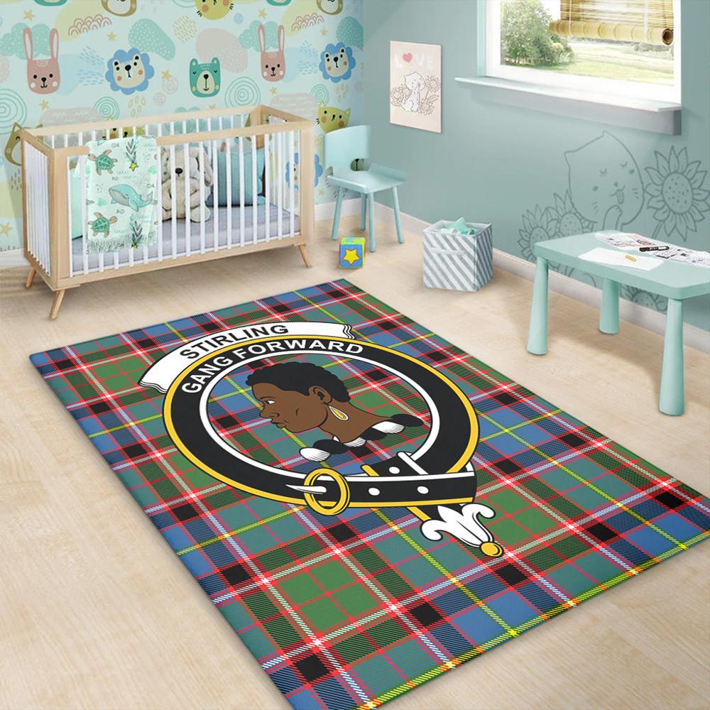 Stirling & Bannockburn District Tartan Crest Area Rug