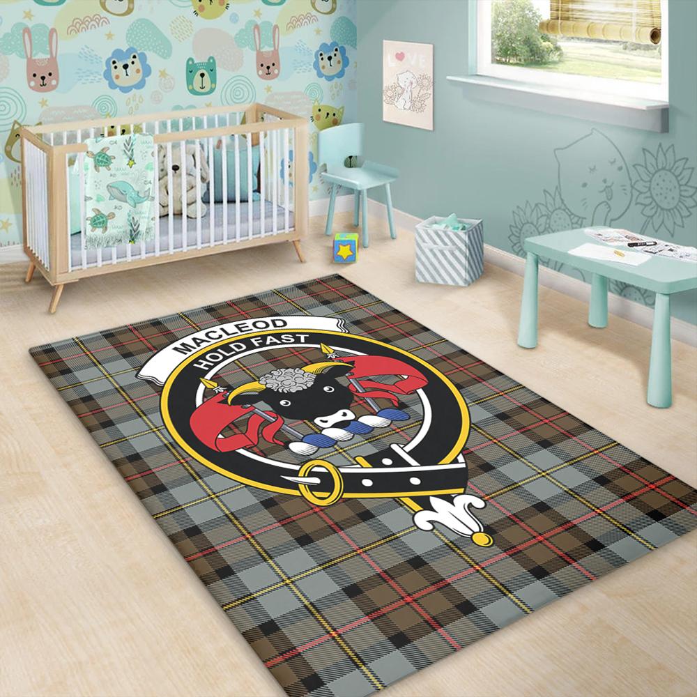 MacLeod of Harris Weathered Tartan Crest Area Rug