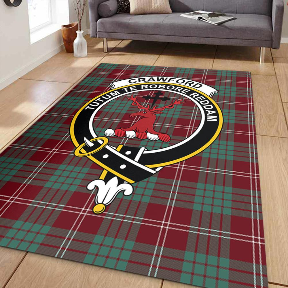 Crawford Modern Tartan Crest Area Rug