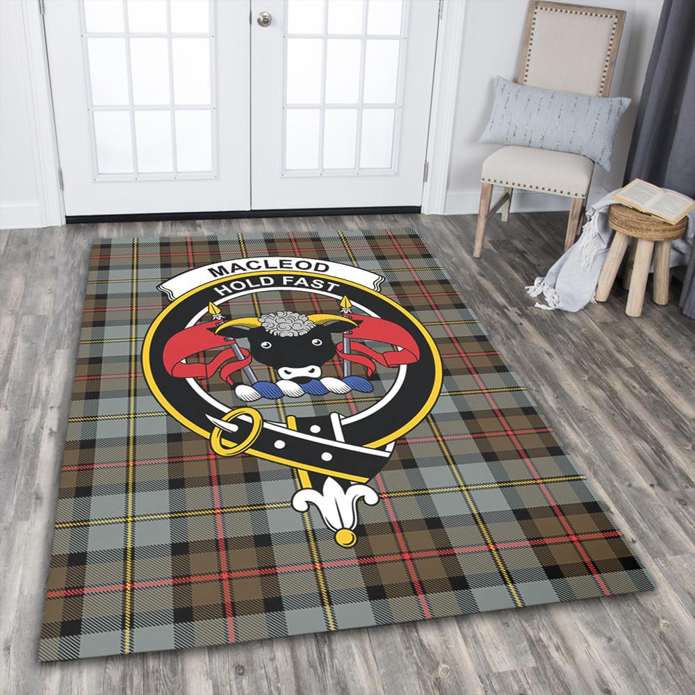 MacLeod of Harris Weathered Tartan Crest Area Rug