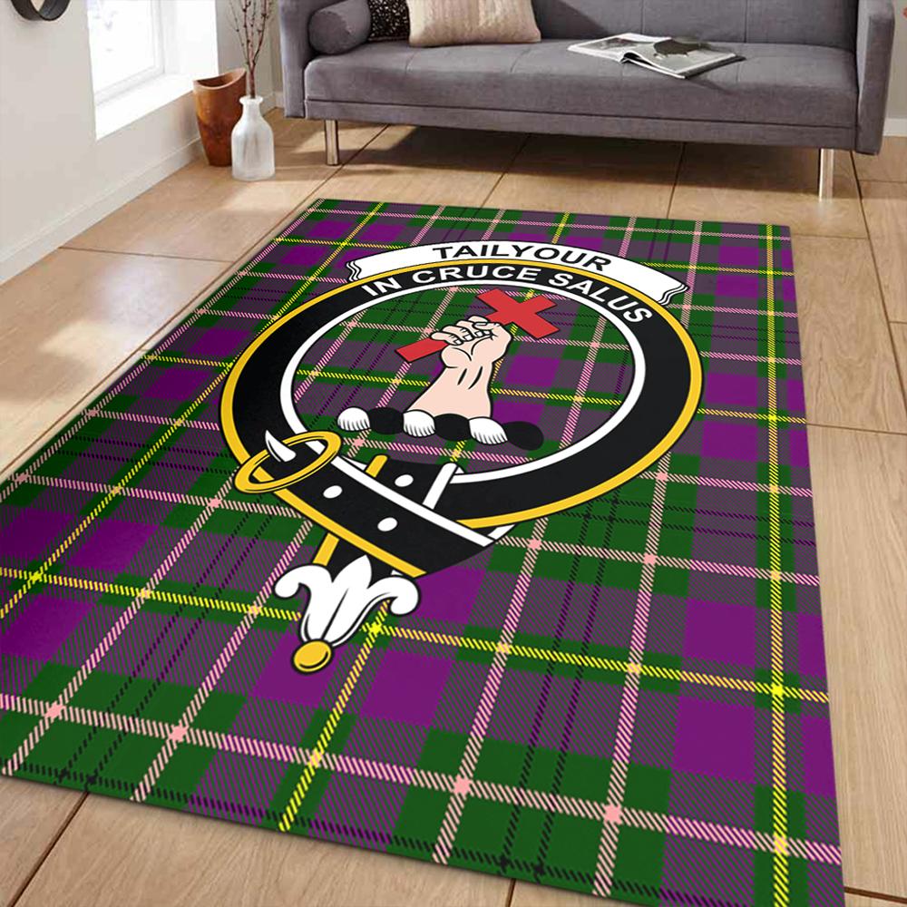 Tailyour Weathered Tartan Crest Area Rug