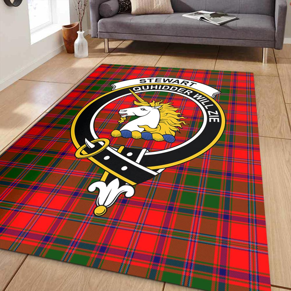Stewart of Appin Modern Tartan Crest Area Rug