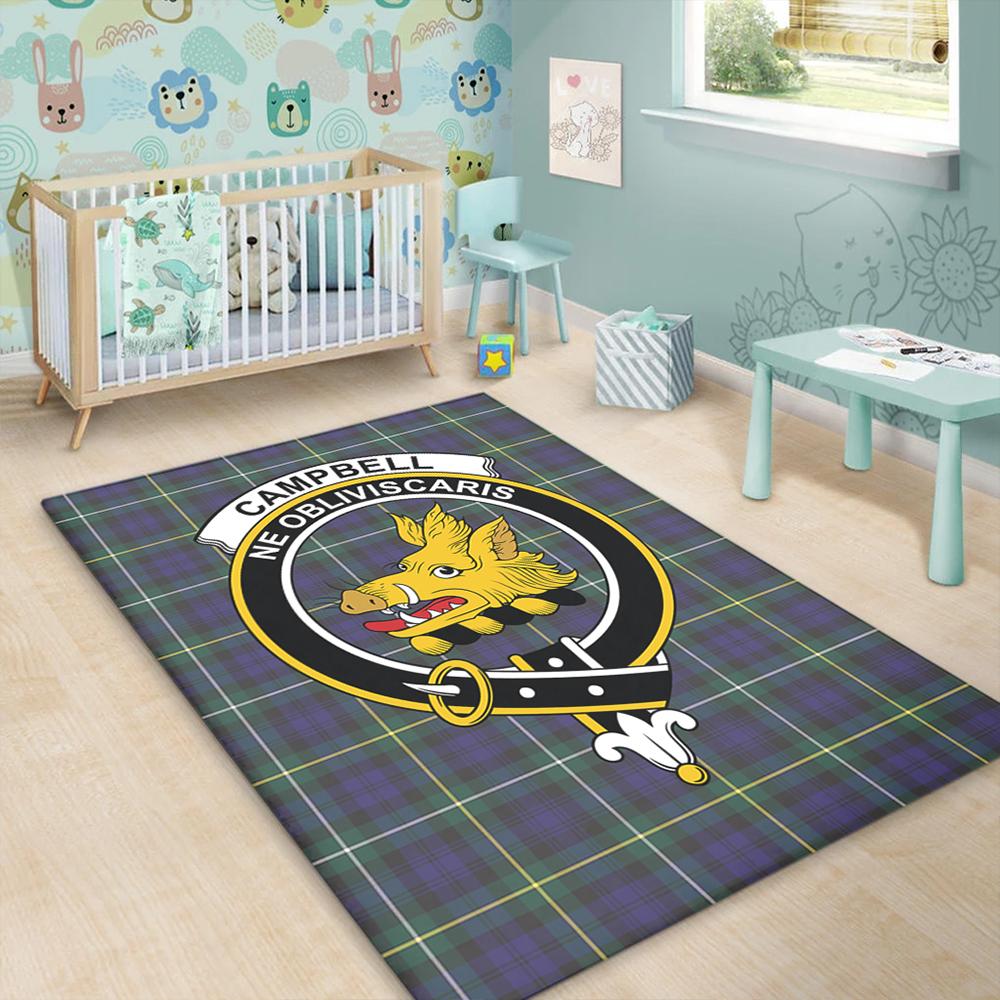 Campbell Argyll Modern Tartan Crest Area Rug