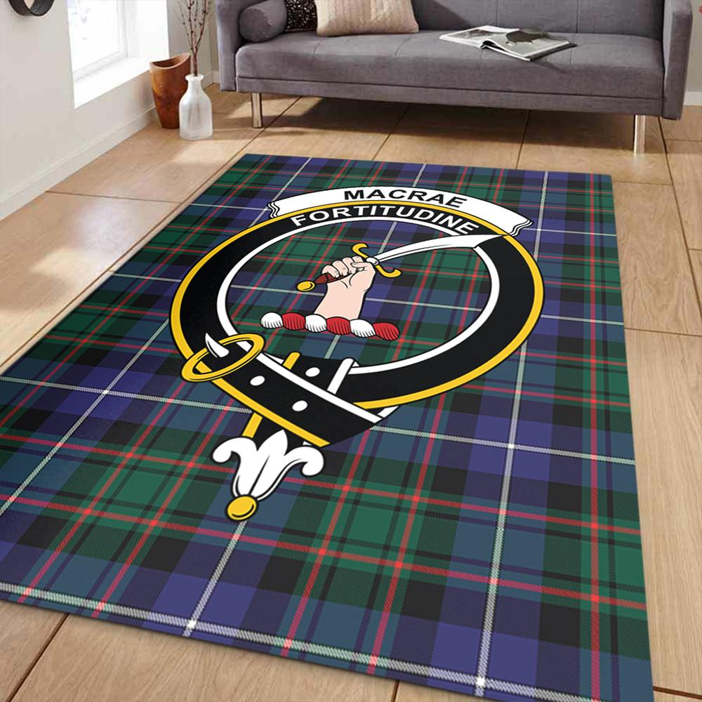 MacRae Hunting Modern Tartan Crest Area Rug