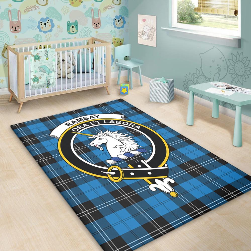 Ramsay Blue Ancient Tartan Crest Area Rug