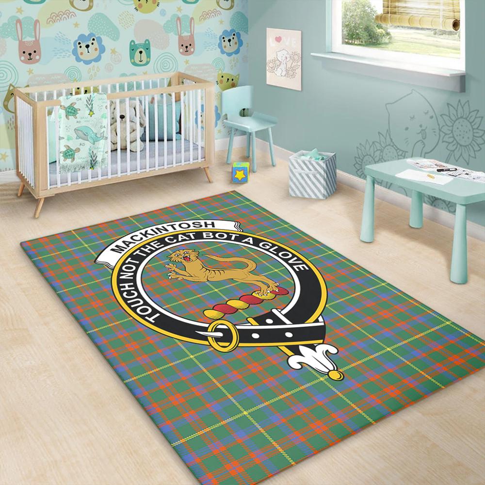 MacKintosh Hunting Ancient Tartan Crest Area Rug