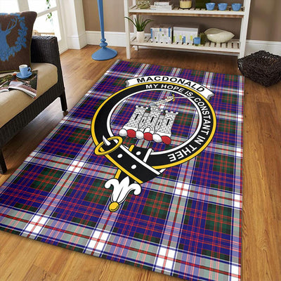 Clan MacDonald Dress Modern Tartan Crest Rug – Scottish Highland Carpet for Living Room, Celtic Home Decor & Scotland Gift