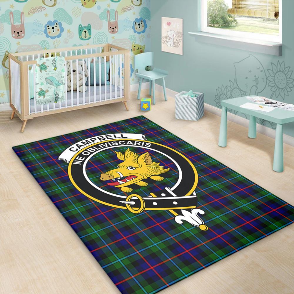 Campbell of Cawdor Modern Tartan Crest Area Rug