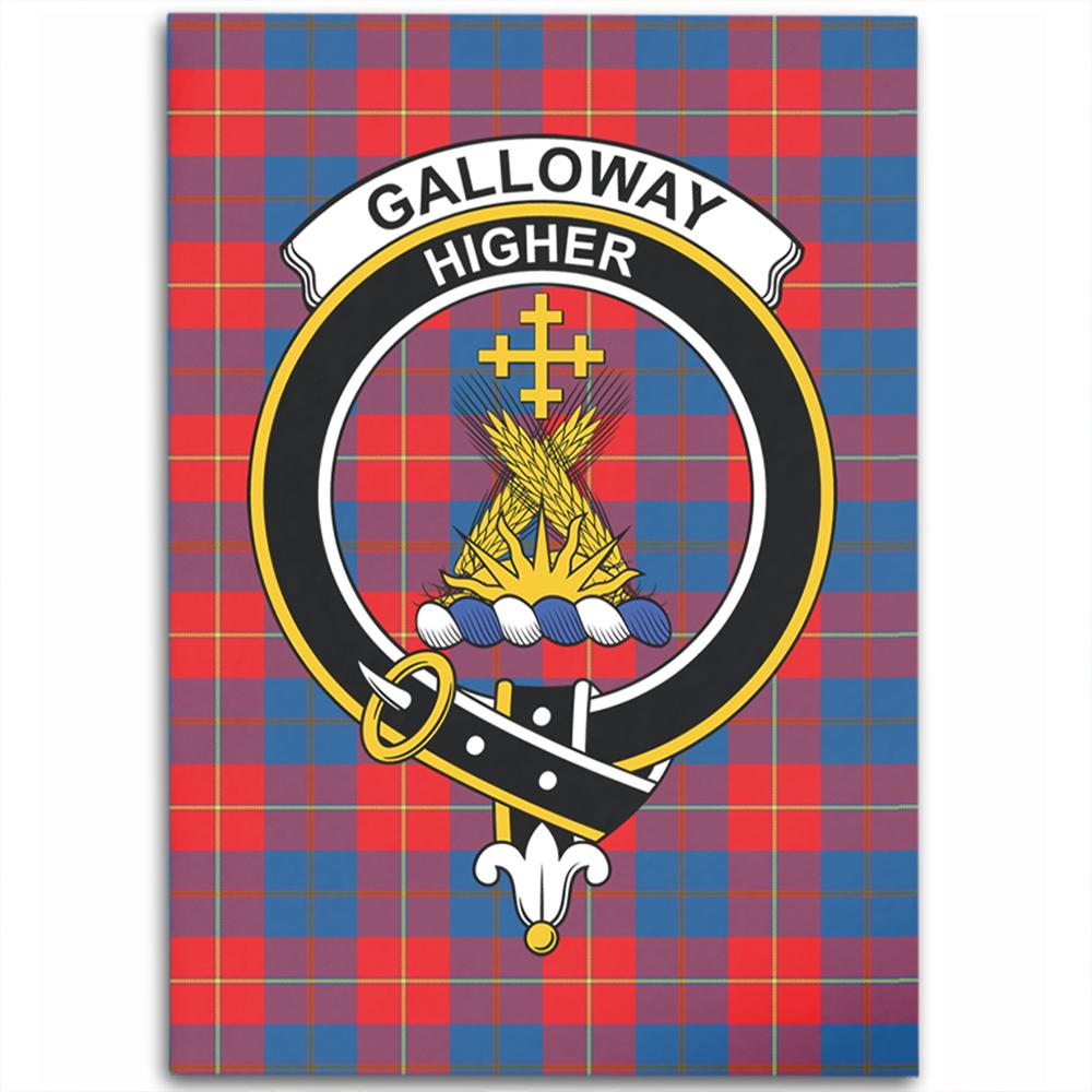 Galloway Red Tartan Crest Area Rug