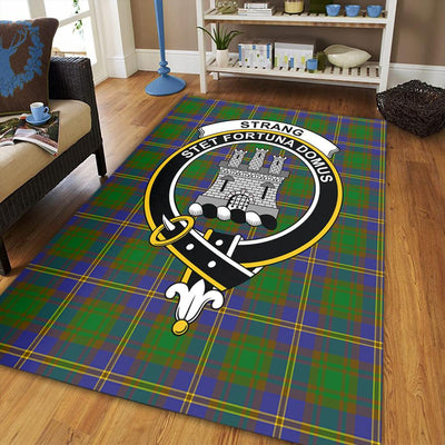 Clan Strange of Balkaskie Tartan Crest Rug – Scottish Highland Carpet for Living Room, Celtic Home Decor & Scotland Gift