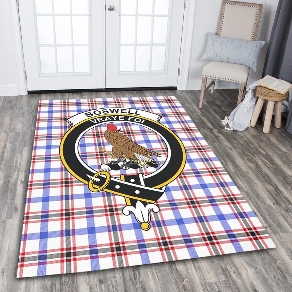 Boswell Modern Tartan Crest Area Rug
