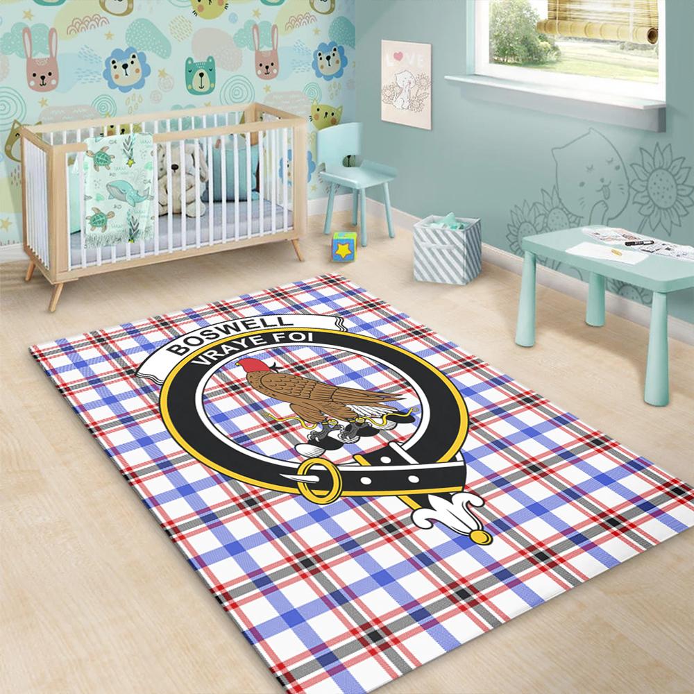Boswell Modern Tartan Crest Area Rug