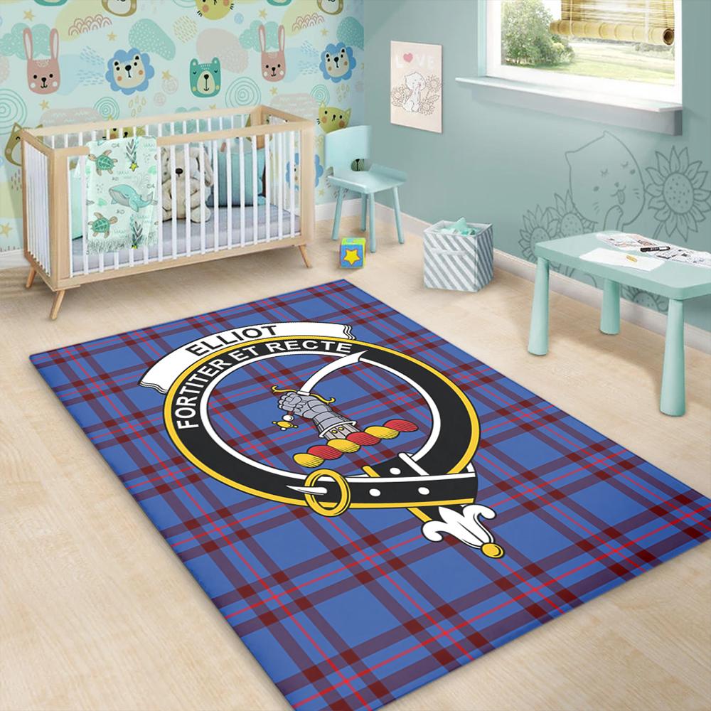 Elliot Modern Tartan Crest Area Rug