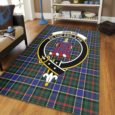 Clan Ogilvie of Airlie Ancient Tartan Crest Rug – Scottish Highland Carpet for Living Room, Celtic Home Decor & Scotland Gift QE87