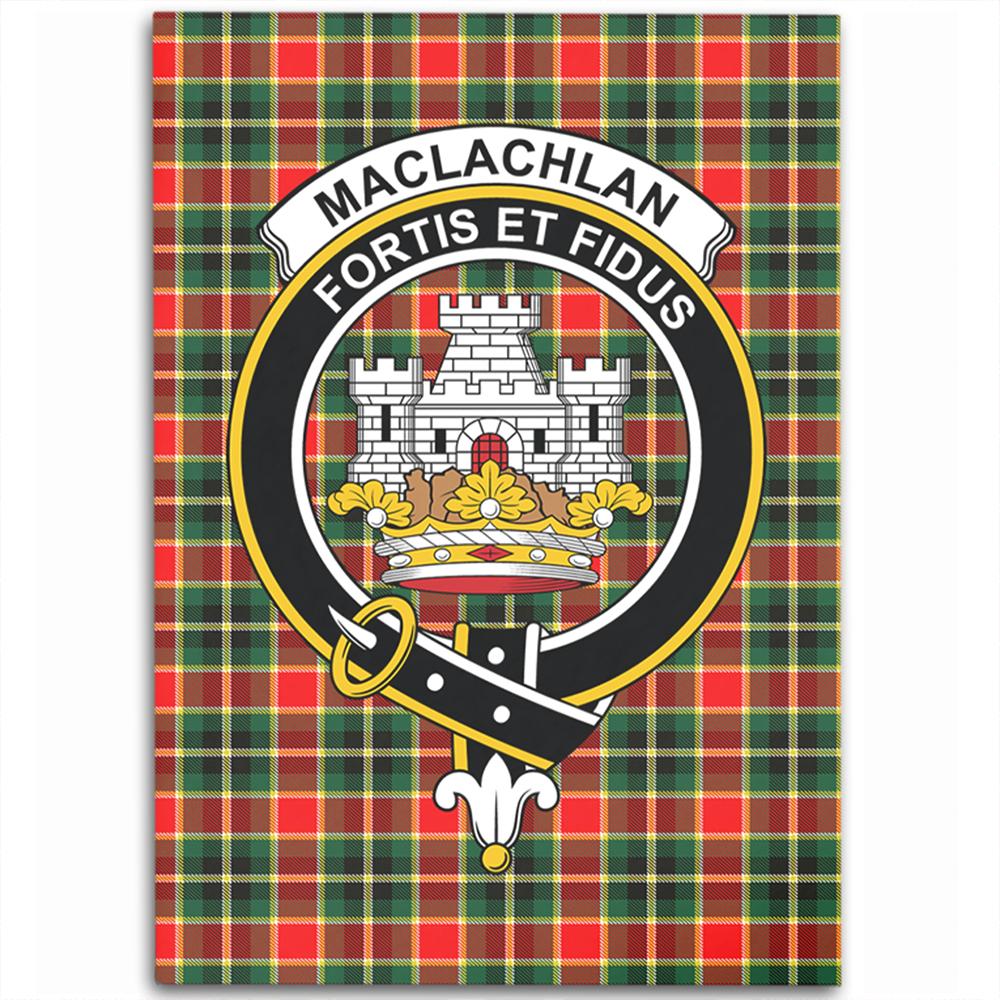 MacLachlan Hunting Modern Tartan Crest Area Rug