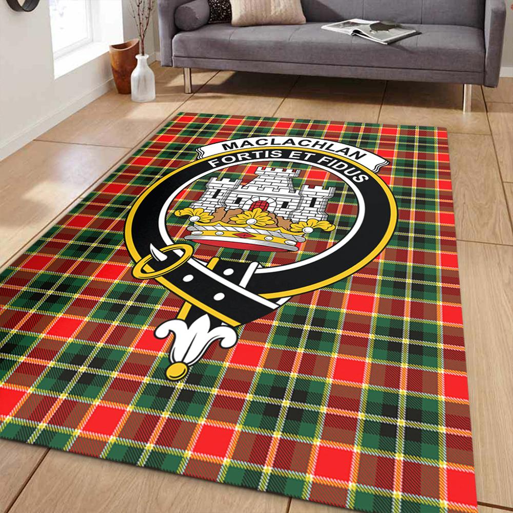 MacLachlan Hunting Modern Tartan Crest Area Rug