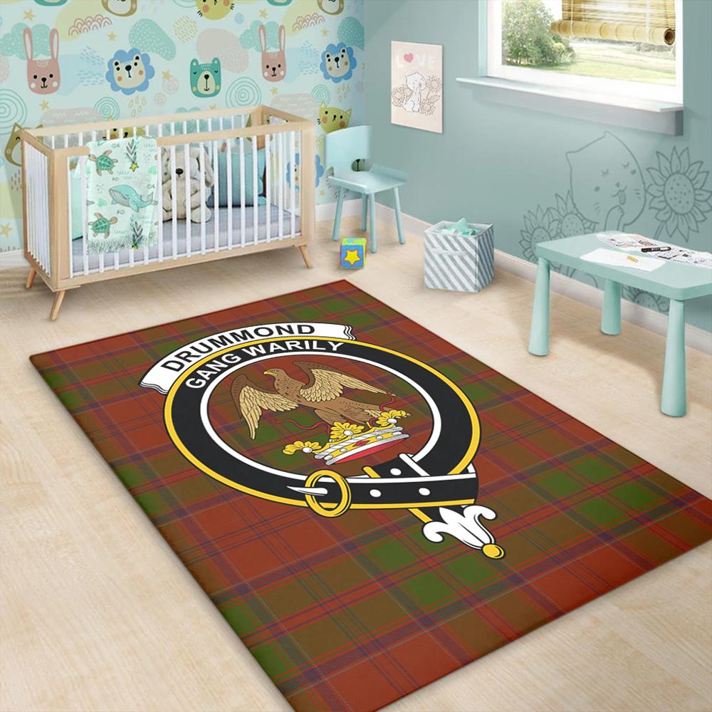 Drummond Clan Tartan Crest Area Rug