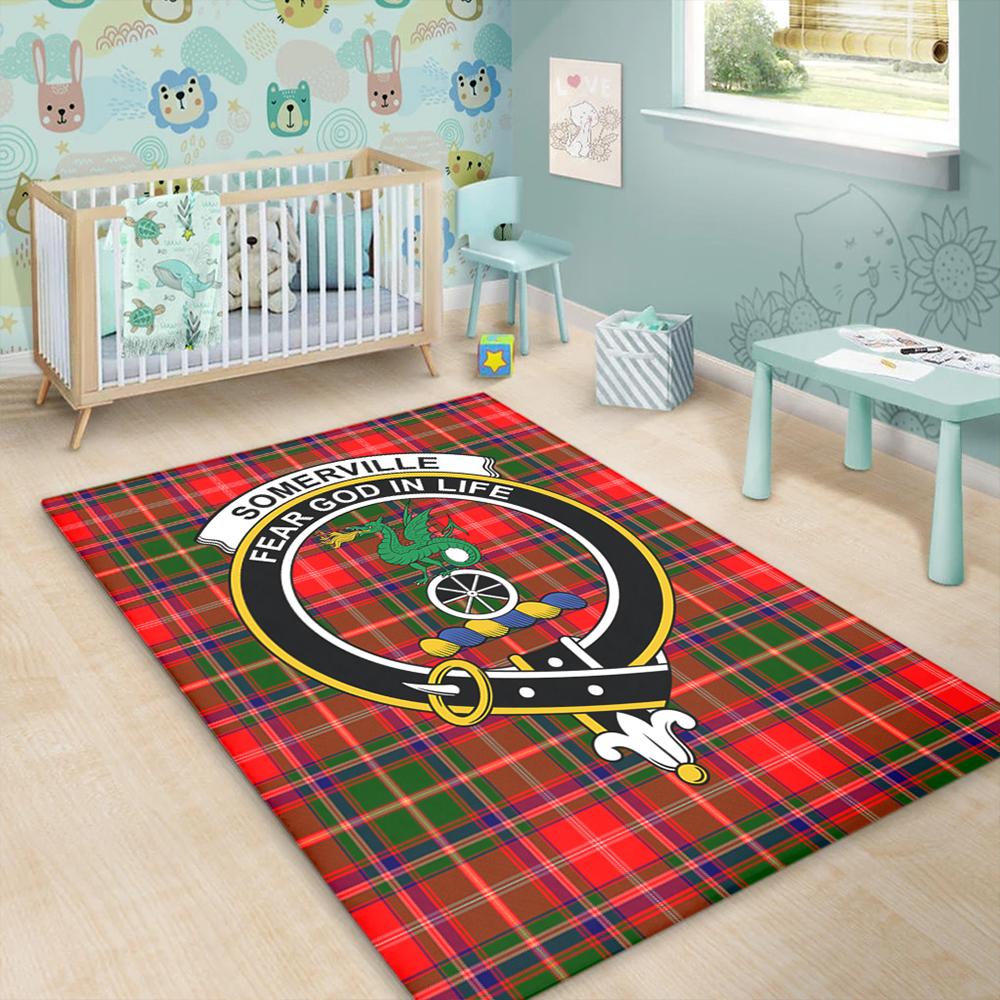 Somerville Modern Tartan Crest Area Rug