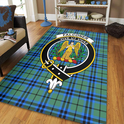 Clan Falconer Tartan Crest Rug – Scottish Highland Carpet for Living Room, Celtic Home Decor & Scotland Gift RZ43