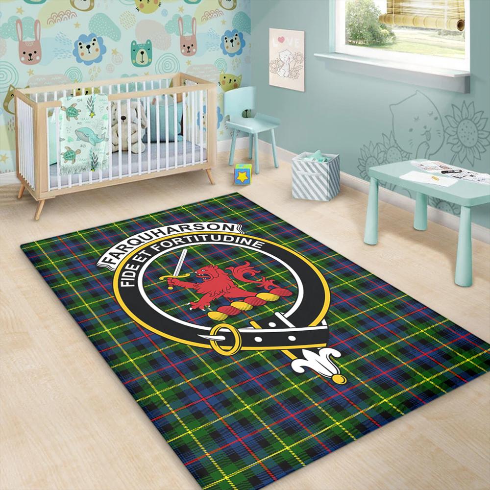 Farquharson Modern Tartan Crest Area Rug