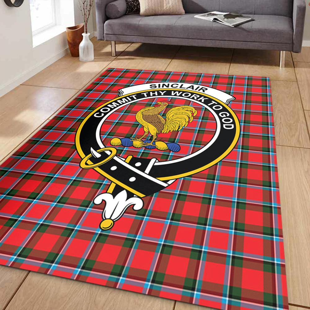 Sinclair Modern Tartan Crest Area Rug