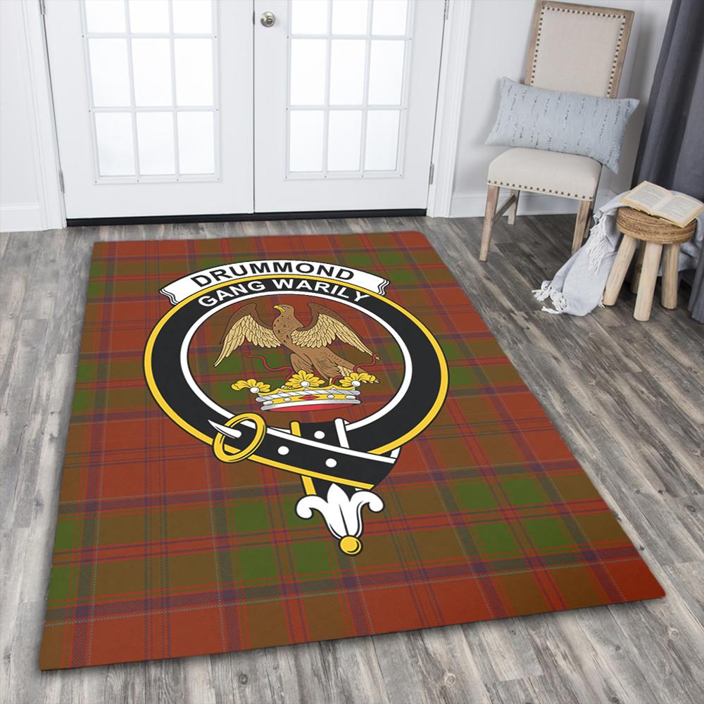 Drummond Clan Tartan Crest Area Rug