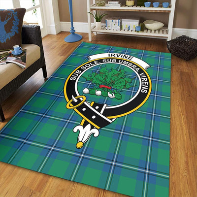 Clan Irvine Ancient Tartan Crest Rug – Scottish Highland Carpet for Living Room, Celtic Home Decor & Scotland Gift
