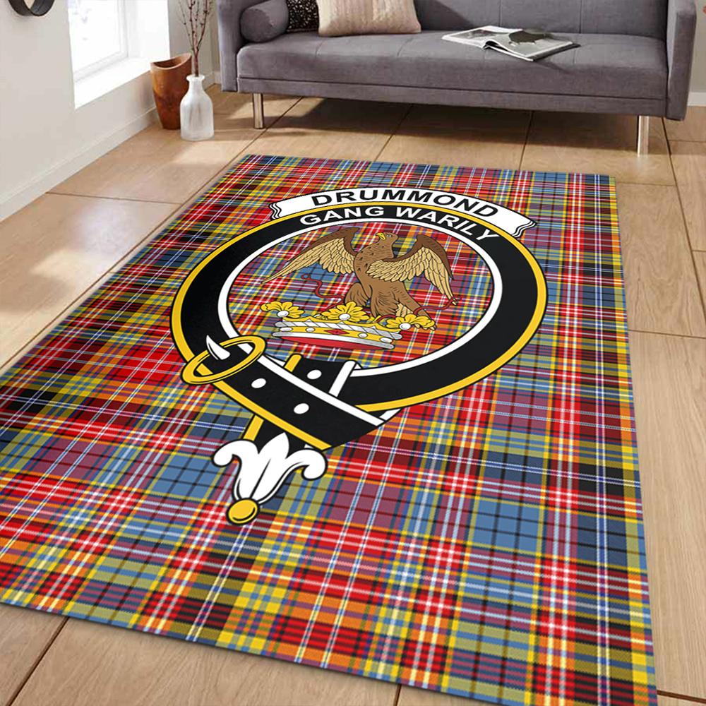 Drummond of Strathallan Tartan Crest Area Rug