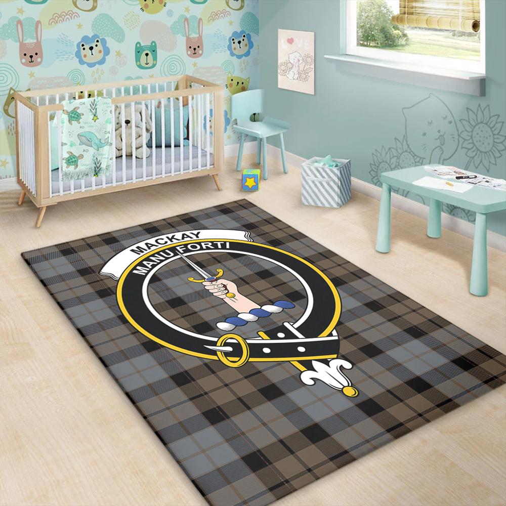 MacKay Weathered Tartan Crest Area Rug