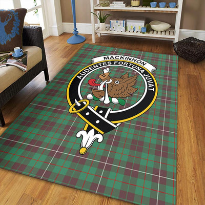 Clan MacKinnon Hunting Ancient Tartan Crest Rug – Scottish Highland Carpet for Living Room, Celtic Home Decor & Scotland Gift