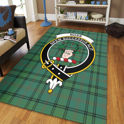 Clan Ross Hunting Ancient Tartan Crest Rug – Scottish Highland Carpet for Living Room, Celtic Home Decor & Scotland Gift BK79