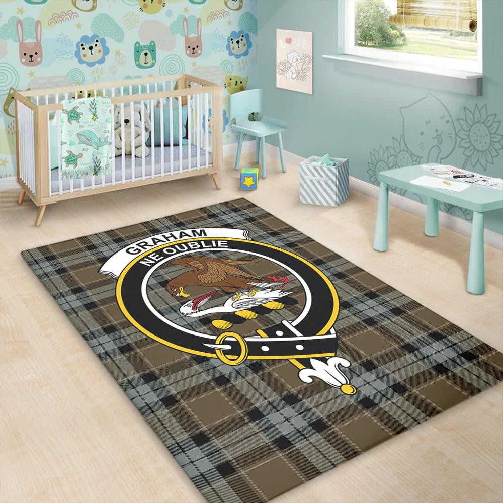 Graham of Menteith Weathered Tartan Crest Area Rug