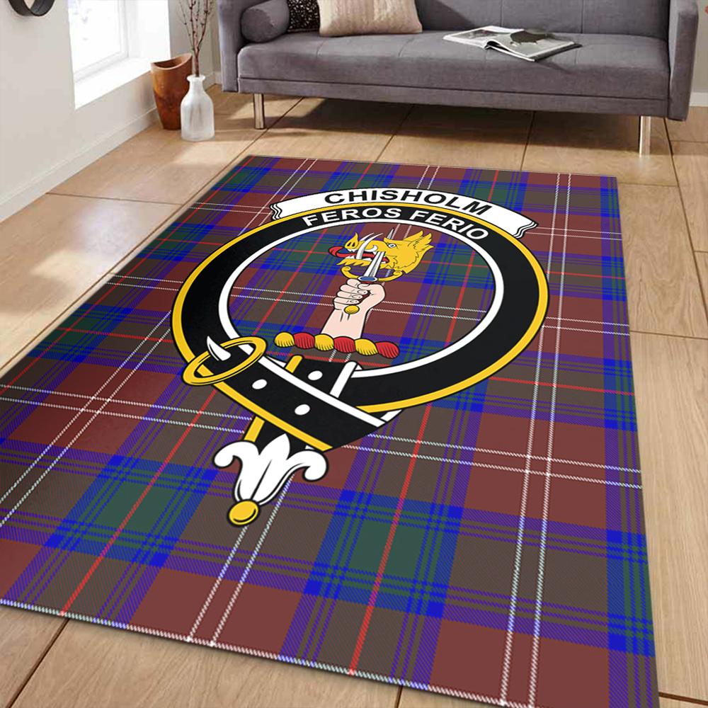 Chisholm Hunting Modern Tartan Crest Area Rug