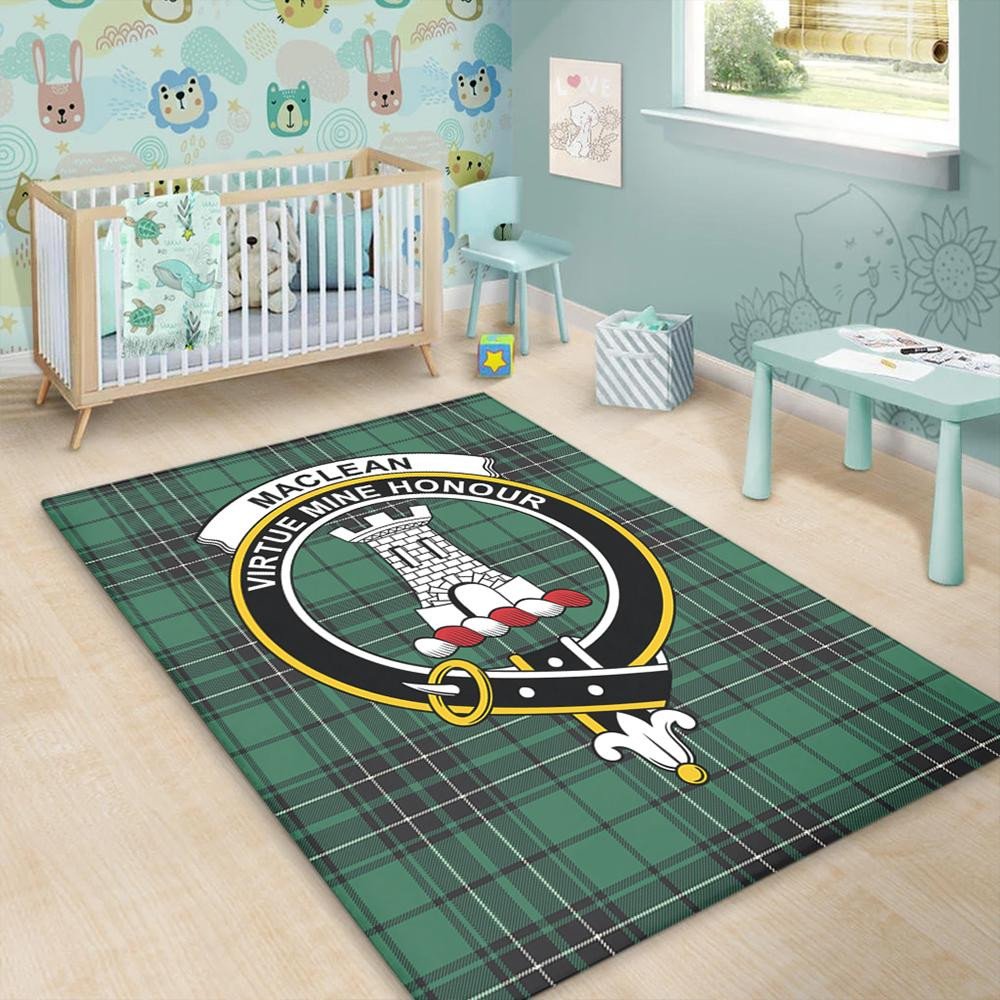 MacLean Hunting Tartan Crest Area Rug