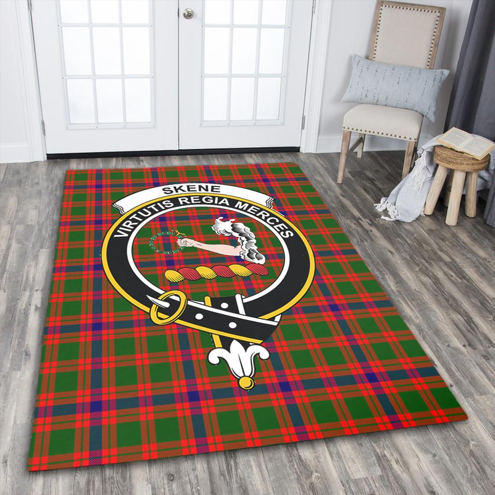 Skene Modern Tartan Crest Area Rug