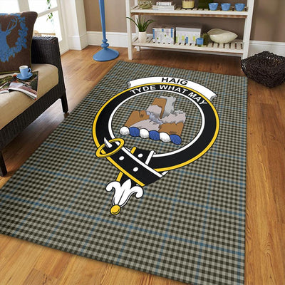 Clan Haig Check Tartan Crest Rug – Scottish Highland Carpet for Living Room, Celtic Home Decor & Scotland Gift
