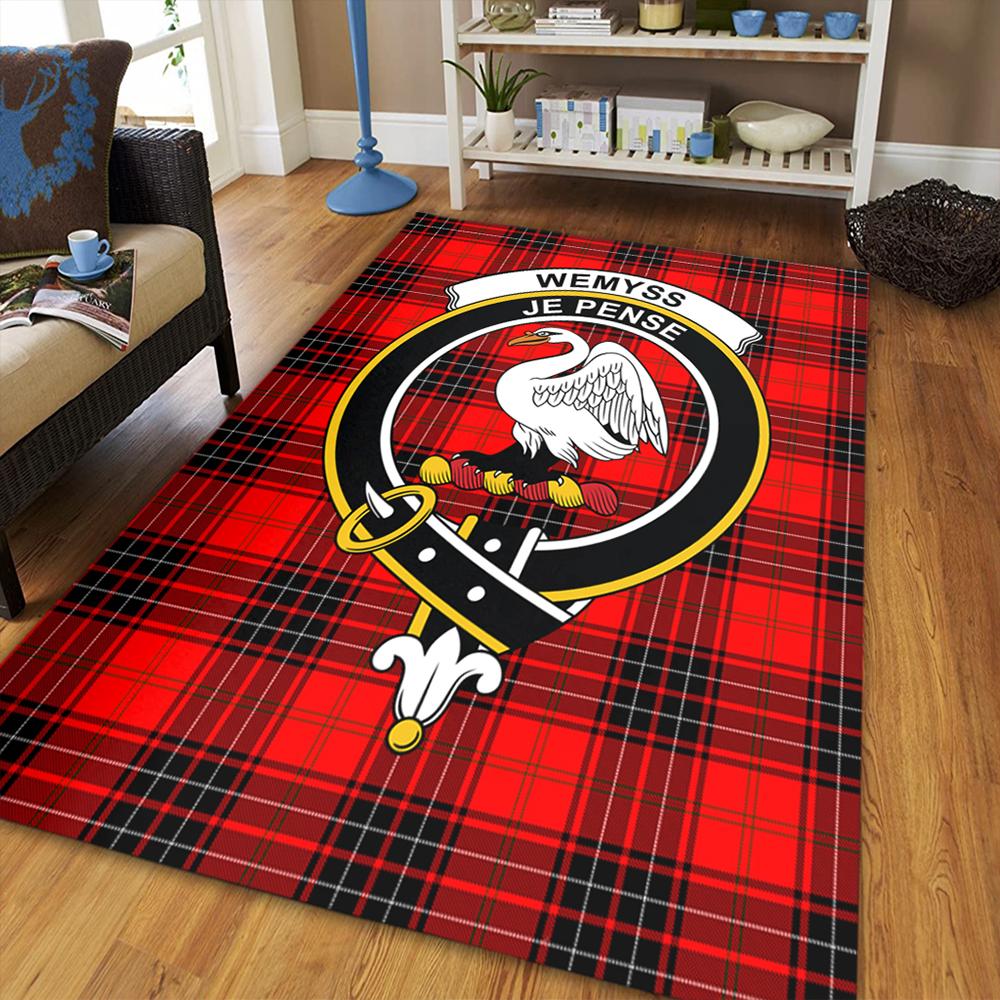 Weir Modern Tartan Crest Area Rug