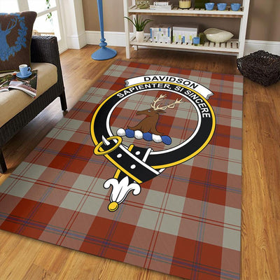 Clan Davidson Dress Dancers Tartan Crest Rug – Scottish Highland Carpet for Living Room, Celtic Home Decor & Scotland Gift