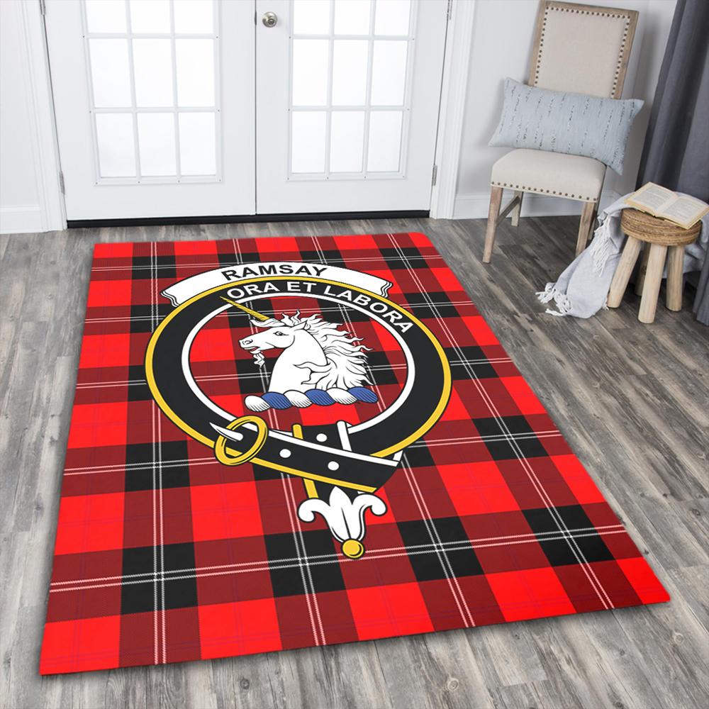 Ramsay Modern Tartan Crest Area Rug