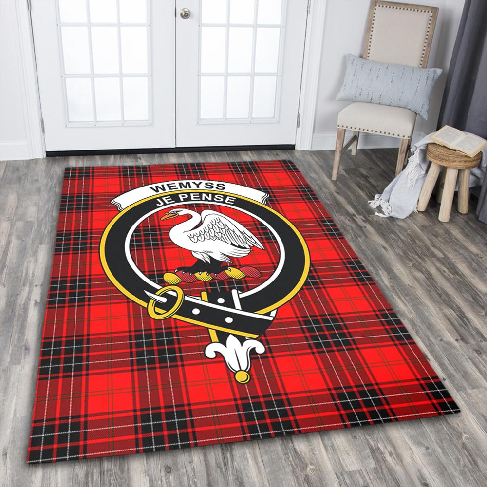 Wemyss Modern Tartan Crest Area Rug