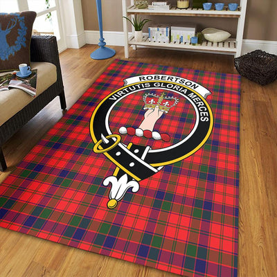 Clan Robertson Modern Tartan Crest Rug – Scottish Highland Carpet for Living Room, Celtic Home Decor & Scotland Gift