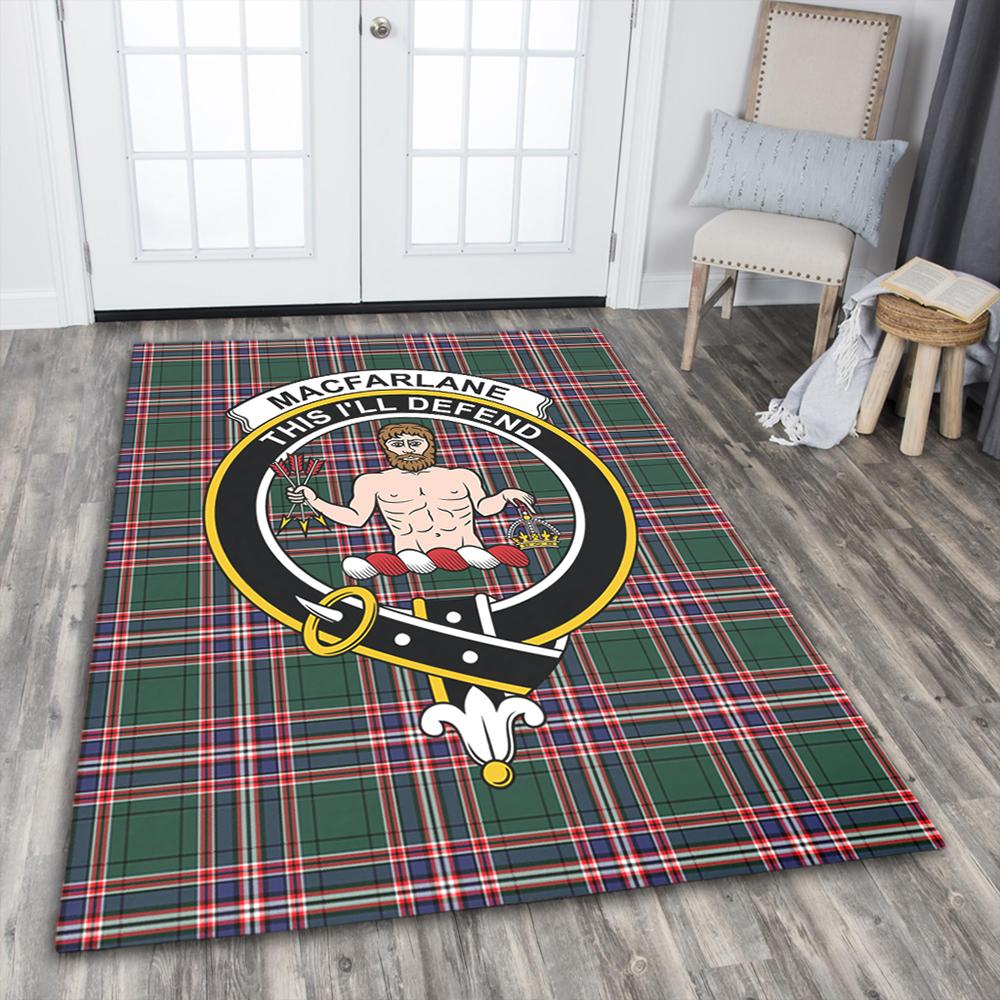 MacFarlane Hunting Modern Tartan Crest Area Rug