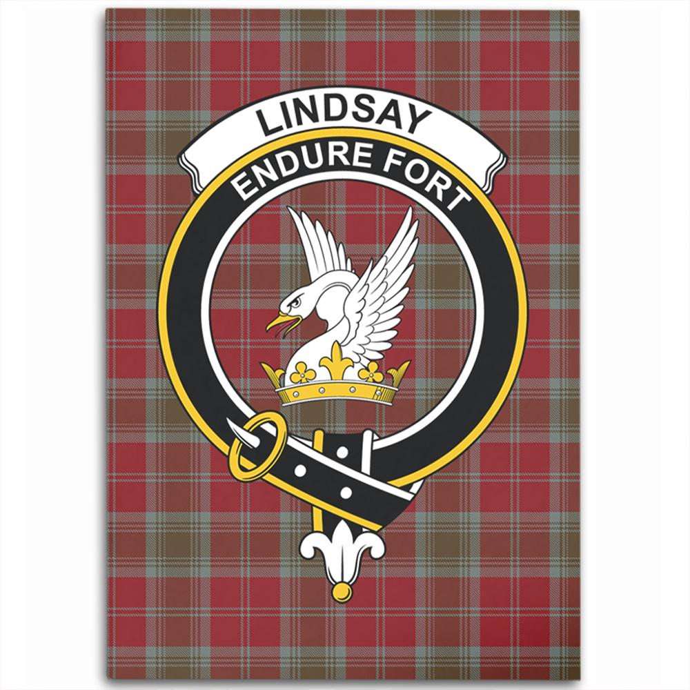 Lindsay Weathered Tartan Crest Area Rug