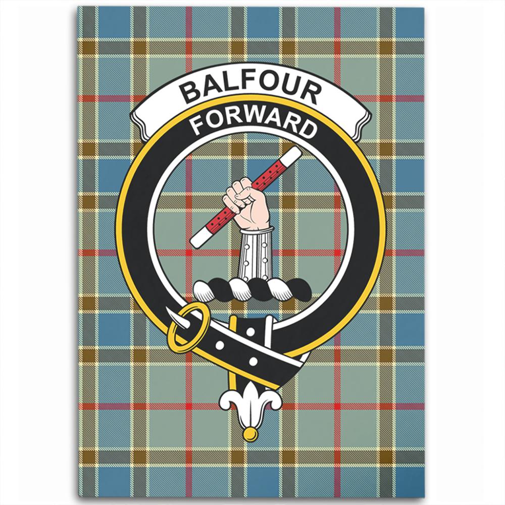 Balfour Blue Tartan Crest Area Rug