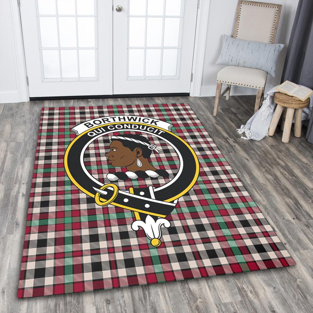 Borthwick Dress Ancient Tartan Crest Area Rug