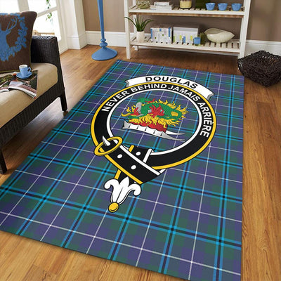 Clan Douglas Modern Tartan Crest Rug – Scottish Highland Carpet for Living Room, Celtic Home Decor & Scotland Gift RQ33